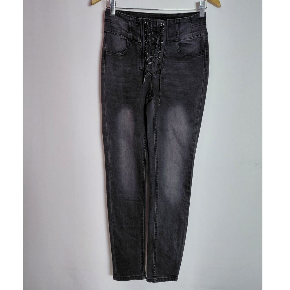 HOT KISS Skinny Ankle Jeans Gray Solid Denim Women Size 3